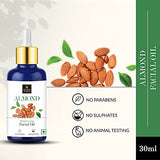 Good Vibes Almond Skin Brightening Facial Oil, 30 ml | Lightweight Absorbs Quickly Naturally Glowing Hydrating Nourishing Moisturizing Formula For All Skin Types | No Parabens & Sulphates