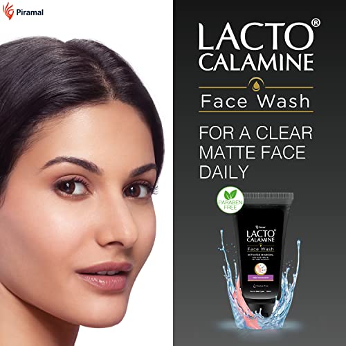 Lacto Calamine Charcoal Activates Face Wash Aloe Vera & Tea Tree Extract for Deep Skin Detox. Removes impurities & fights blackheads & whiteheads. No Sulphates, No Paraben - (100 ml x Pack of 2)