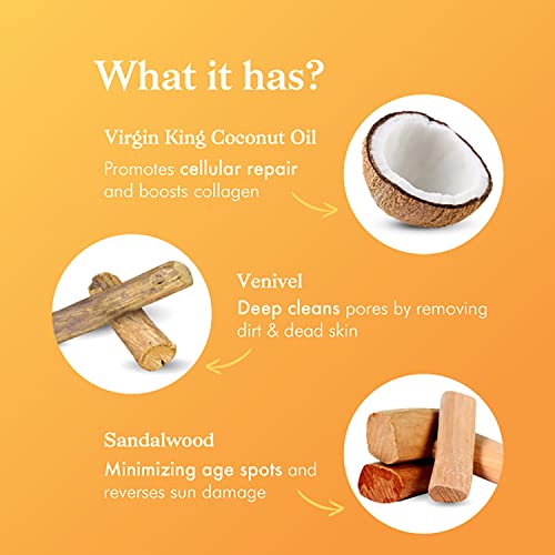 Coco Soul Face Scrub | With Coconut, Sandalwood & Ayurveda |Gentle Exfoliation, Deep Pore Cleansing, Revitalizing  & Tan Removal| Silicones, Mineral Oil, Paraben & Sulphate Free | Vegan | 100g