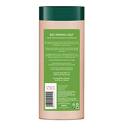 Biotique Bio Henna Leaf Fresh Texture Shampoo & Conditioner, 180 ml