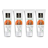 Good Vibes Papaya Skin Radiance Facial Kit - 4 Step Skin Care Includes Cleanser, Scrub, Cream and Pack - 10 g each - Cruelty Free