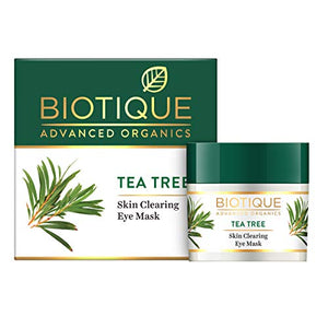 Biotique Tea Tree Skin Clearing Eye Mask, Green, 15 g