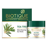 Biotique Tea Tree Skin Clearing Eye Mask, Green, 15 g