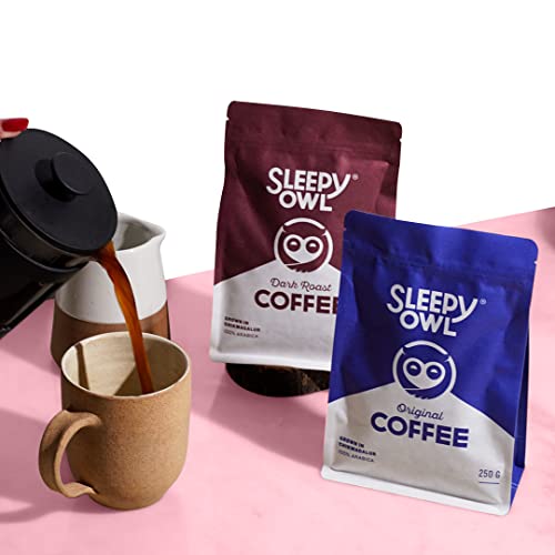 Sleepy Owl Original Blend Ground Coffee - 100% Arabica Fine Grind Coffee (Moka Pot, Espresso) 250 gms | Freshly Roasted & Ground
