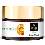 Good Vibes Vitamin C Glow Face Mask, 50 g Deep Cleansing Moisturizing Face Mask For All Skin Types, Rich in Antioxidants & Helps Reduce Dark Spots, No Parabens & Sulphates