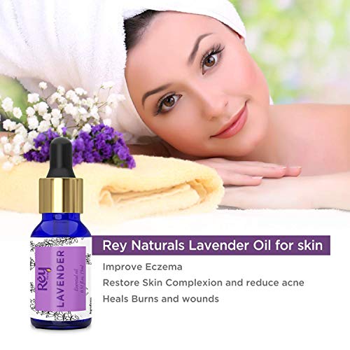 Rey Naturals® Lavender oil & Rosemary essential oils - Pure 100% Natural for Healthy Skin, Face, and Hair (15 ml + 15 ml)
