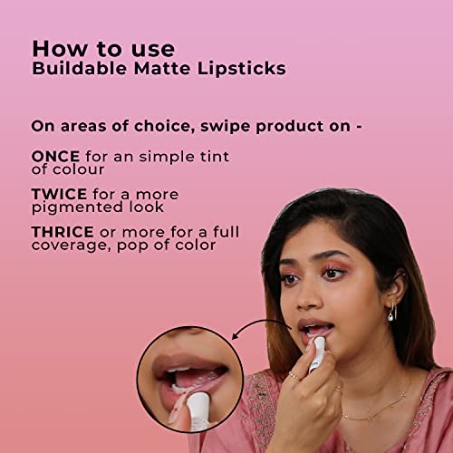 FAE Beauty Vivid Pink Buildable Matte Lipstick Non Drying Comfortable Hydrating Matte Lip Tint, Multi-Use for Lips, Eyes and Cheeks - Shade Too Cheeky