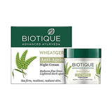 Biotique Wheat Germ Anti- Ageing Night Cream Reduces Fine Lines Lightens dark Spots, 50g