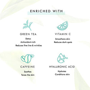 mCaffeine Green Tea Night Gel (50ml) with Vitamin C | Upto 72 Hrs Hydration and Reduces Fine Lines & Dark Spots| Night Cream with Calming Aroma for a Glowing Skin