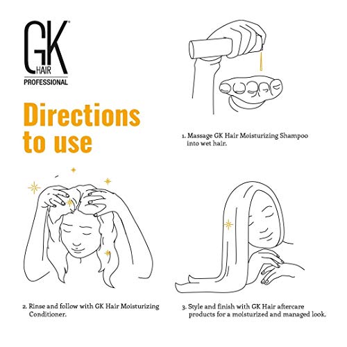 Gk Moisturizing Shampoo For Dry And Frizzy Hair Delivers Hydration And Nourishes Dry Brittle Hair Deeply With Natural Keratin And Seed Oils Extracts - Sulphate And Paraben Free Shampoo 300ml