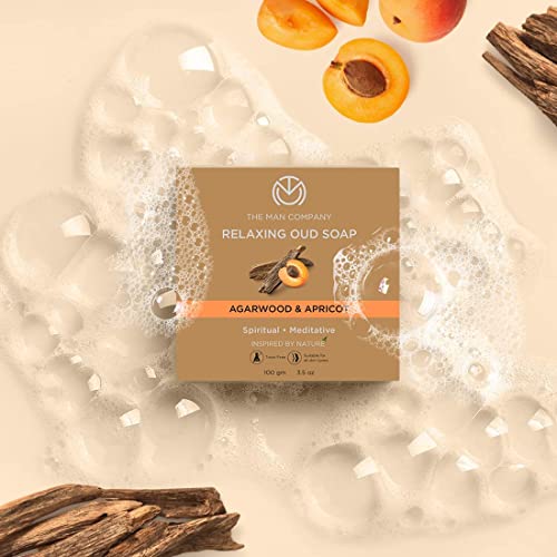 The Man Company Relaxing Oud Bath Soap Bar with Agarwood & Apricot ( Combo Pack of 4 ) for Long-Lasting Freshness | Glowing, Soft & Supple Skin | Refreshing Fragrance | All Skin Types-100gm-BUY 3 GET 1 FREE