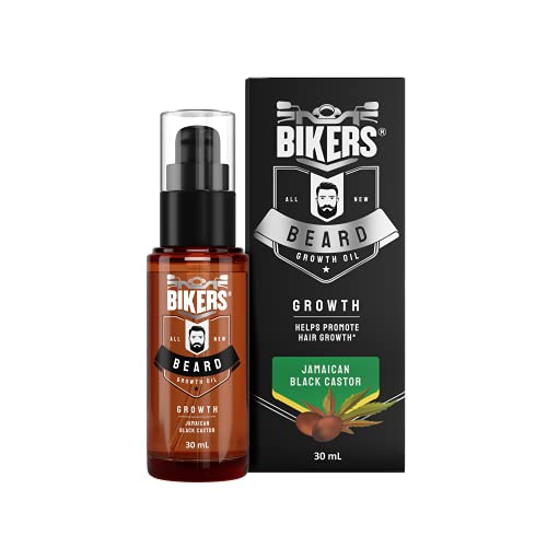 Biker's  Beard Growth Oil with Jamaican Black Castor, Helps Promote Hair Growth for Men, Brown, Fresh, 30 ml