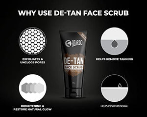 Beardo DeTan Face Scrub for Men Improved Version (100 g)| Coffee Scrub for Blackhead, Tan & Dead Cell Removal | Natural Glow | Rejuvenates Skin