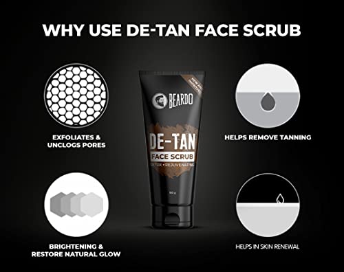 Beardo DeTan Face Scrub for Men Improved Version (100 g)| Coffee Scrub for Blackhead, Tan & Dead Cell Removal | Natural Glow | Rejuvenates Skin