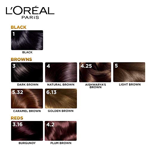 L'Oreal Paris Excellence Creme Hair Color, 4 Natural Brown/Natural Dark Brown, 72ml+100g
