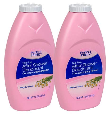 TAVERNIT Perfect Purity Talc Free After Shower Deodorant Cornstarch Body Powder Anti Friction Absorbs Sweat Made in the USA (2-10oz. Bottles)