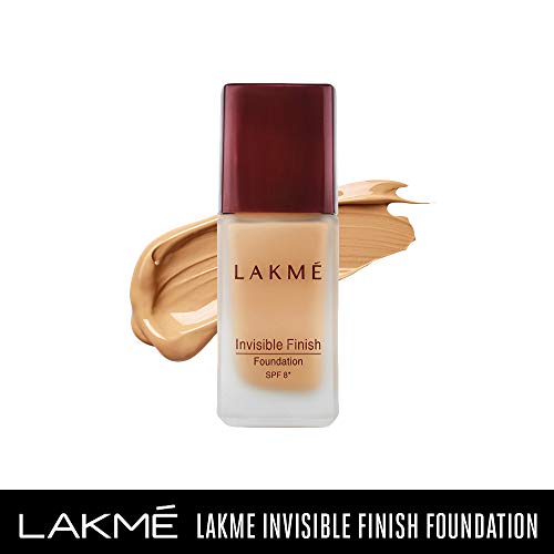 Lakme Invisible Finish SPF 8 Liquid Foundation, Shade 01, Ultra Light Water Based Face Makeup for Glowing Skin - Full Coverage, Natural Finish, 25 ml