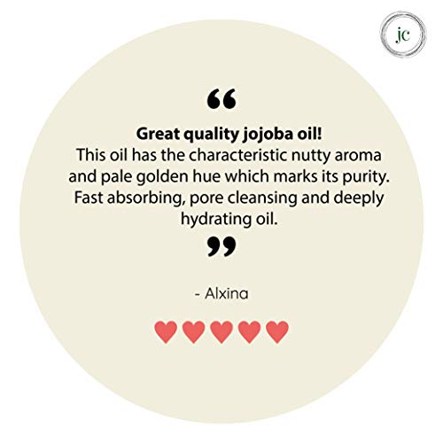Juicy Chemistry Certified Organic Jojoba Oil, 30ml for Hair and Skin, Oil for Healthy Hair, Scalp and Glowing Skin, Carrier Coldpressed Oil for Women and Men