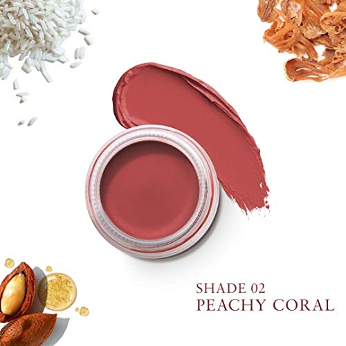 Just Herbs Ayurvedic, Natural Lip & Cheek Tint, Blush For Women - Sls, Chemical & Paraben Free - 02 Peachy Coral (Creamy Matte)