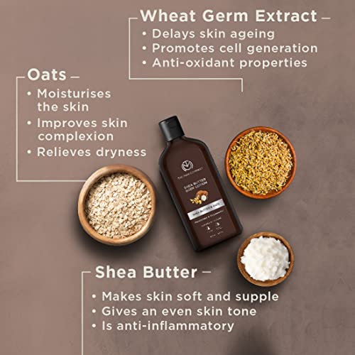 The Man Company Body Lotion For Extra Dry Skin | Shea Butter & Oats | 24 Hours Moisturising | Absorbs Quickly | Rejuvenates & Uplifts | SLS & Paraben-Free - 200ml
