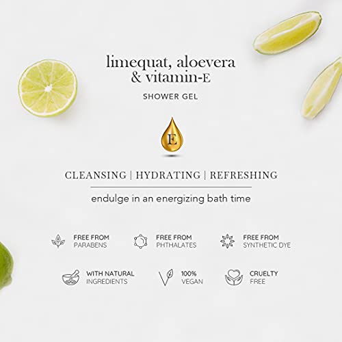 Cleansense Limequat Body Wash Shower Gel Combo, 100% Vegan and Paraben Free with Goodness of Aloe Vera and Vitamin E (Limequat, 280mlx2)