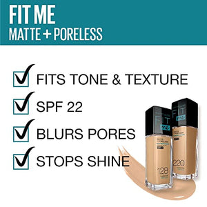 Maybelline New York Fit Me Matte+Poreless Liquid Foundation Tube, 230 Natural Buff, 18ml