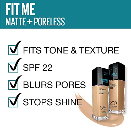 Maybelline New York Fit Me Matte+Poreless Liquid Foundation Tube, 230 Natural Buff, 18ml