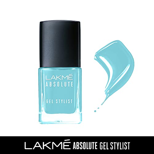 Lakmé Absolute Gel Stylist Nail Color, 95 Snow Cone, 12ml,Sky Blue