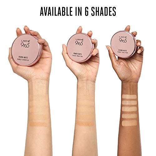 Lakmé 9 to 5 Primer with Matte Powder Foundation Compact, Silky Golden, 9g