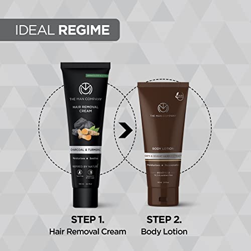 The Man Company Hair Removal Cream for Men Enriched with Charcoal & Turmeric | Dermatologically Tested | For All Skin Types - 100gm