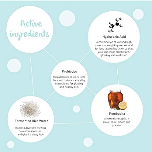 Dot & Key 72 HR HYDRATING GEL + PROBIOTICS 25 ml, with Hyaluronic Acid, Kombucha & Rice Water, Oil-Free, Non Comedogenic, Lightweight gel moisturizer, for all skin types