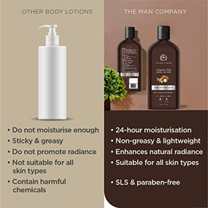 The Man Company Body Lotion For Extra Dry Skin | Shea Butter & Oats | 24 Hours Moisturising | Absorbs Quickly | Rejuvenates & Uplifts | SLS & Paraben-Free - 200ml