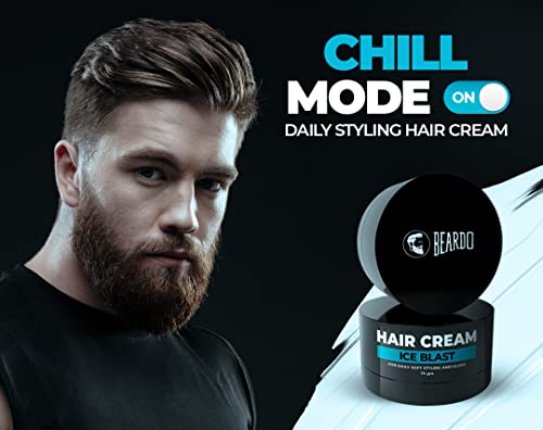 Beardo Ice Blast Hair Cream 75g | For Daily Soft Styling and Gloss