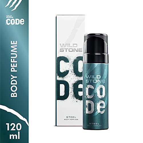 Wild Stone Code Steel No Gas Body Perfume for Men, Long Lasting Refreshing Fragrance for Office Wear -120 ml