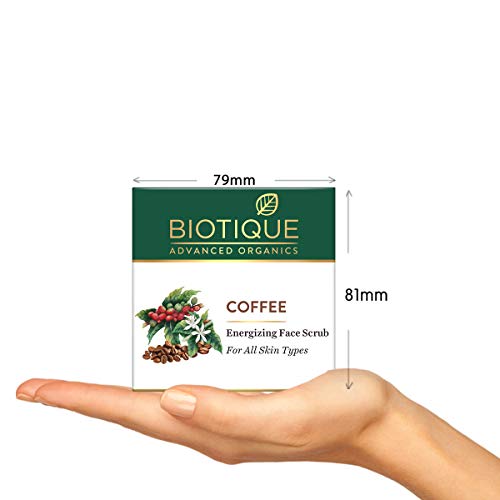 Biotique Coffee Energizing Face Scrub for All Skin Types,50 Gm | Deep Exfoliation, Removes Blackheads & Whiteheads, De-Tan | Paraben & SLS Free