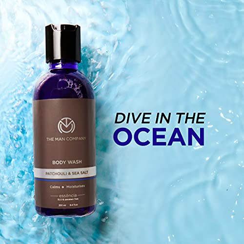 The Man Company Body Wash with Patchouli & Sea Salt | Soap Free Shower Gel for Deep Moisturization & Smooth Skin | SLS & Paraben-Free - 250 ml