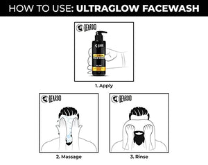 Beardo Ultraglow Face Wash for Men | Brightens & Balances Skin Tone | Reduces Dark Spots | Daily use facewash for oily to dry skin | Glowing and Radiant Skin (100ml)