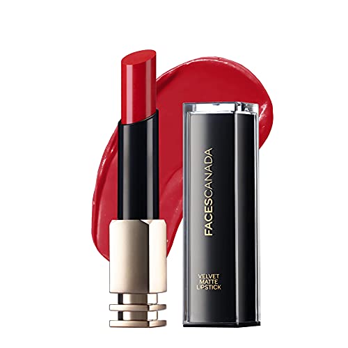 Faces Canada Velvet Matte Lipstick, Smooth one stroke intense color, Soft Matte finish, Enriched with Vitamin E, Hydrated lips all day, Pink Lip Color, Pink alert, 3.5 gm