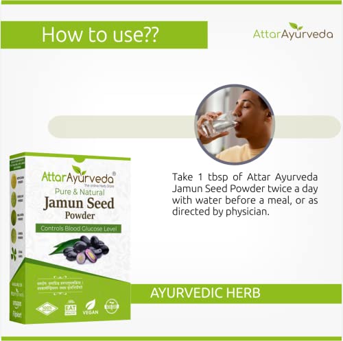 Attar Ayurveda Jamun Seed Powder for Diabetes - 250 g
