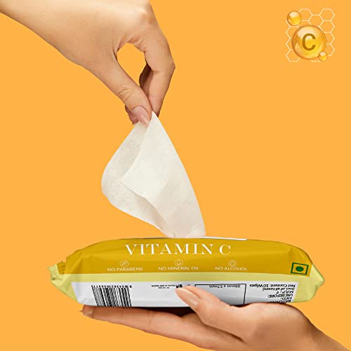 Good Vibes Vitamin C Cleansing Facial Wipes, 25 Wipes (Pack of 2) | Refreshing, Rejuvenating, Cleansing | Removes Dirt, Impurities, Excess Oil & Makeup | Vegan, No Parabens, Alcohol & Mineral Oil