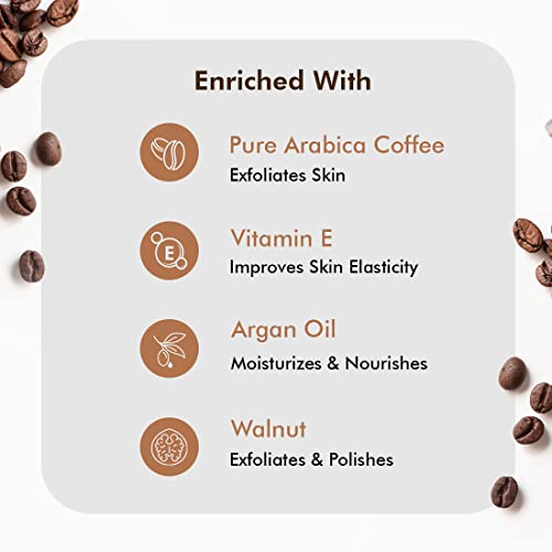 mCaffeine Exfoliating Coffee Face Scrub for Women & Men with Walnut & Vitamin E | Removes Tan, Blackheads and Dirt from Face & Neck for a Soft & Smooth Skin - 100% Natural & Vegan 100gm