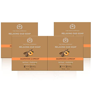 The Man Company Relaxing Oud Bath Soap Bar with Agarwood & Apricot ( Combo Pack of 4 ) for Long-Lasting Freshness | Glowing, Soft & Supple Skin | Refreshing Fragrance | All Skin Types-100gm-BUY 3 GET 1 FREE
