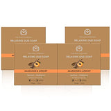 The Man Company Relaxing Oud Bath Soap Bar with Agarwood & Apricot ( Combo Pack of 4 ) for Long-Lasting Freshness | Glowing, Soft & Supple Skin | Refreshing Fragrance | All Skin Types-100gm-BUY 3 GET 1 FREE