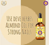Deve Herbes Pure Almond Oil (Prunus dulcis) Natural Therapeutic Grade Cold Pressed for Skin and Hair 100ml