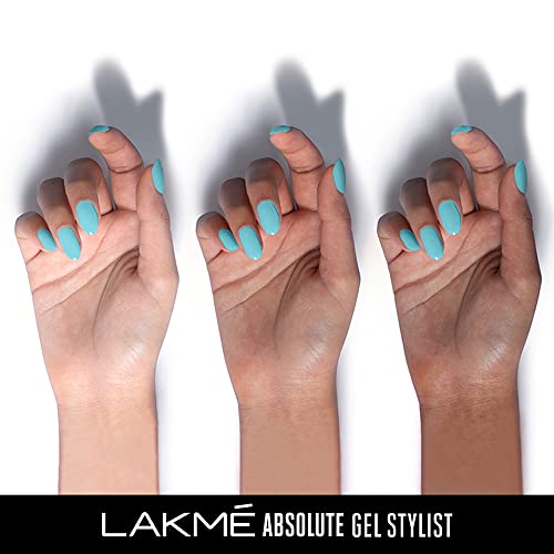 Lakmé Absolute Gel Stylist Nail Color, 95 Snow Cone, 12ml,Sky Blue
