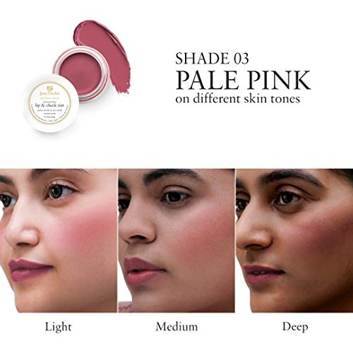Just Herbs Ayurvedic, Natural Lip & Cheek Tint, Blush For Women- Sls, Chemical & Paraben Free - 03 Pale Pink (Creamy Matte)