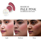Just Herbs Ayurvedic, Natural Lip & Cheek Tint, Blush For Women- Sls, Chemical & Paraben Free - 03 Pale Pink (Creamy Matte)