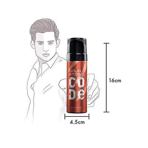 Wild Stone Code Copper No Gas Body Perfume for Men, Long Lasting Energetic Fragrance for Party Wear -120 ml