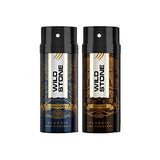 Wild Stone Classic Cologne and Leather Long Lasting Deodorants for Men, Pack of 2 (225ml each)