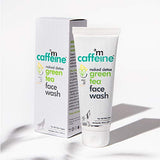 mCaffeine Green Tea Face Wash (100ml) for Removing Dirt and Toxins | Antioxidant Rich with Vitamin C and Hyaluronic Acid | Daily-Use Face Cleanser with a Calming Aroma